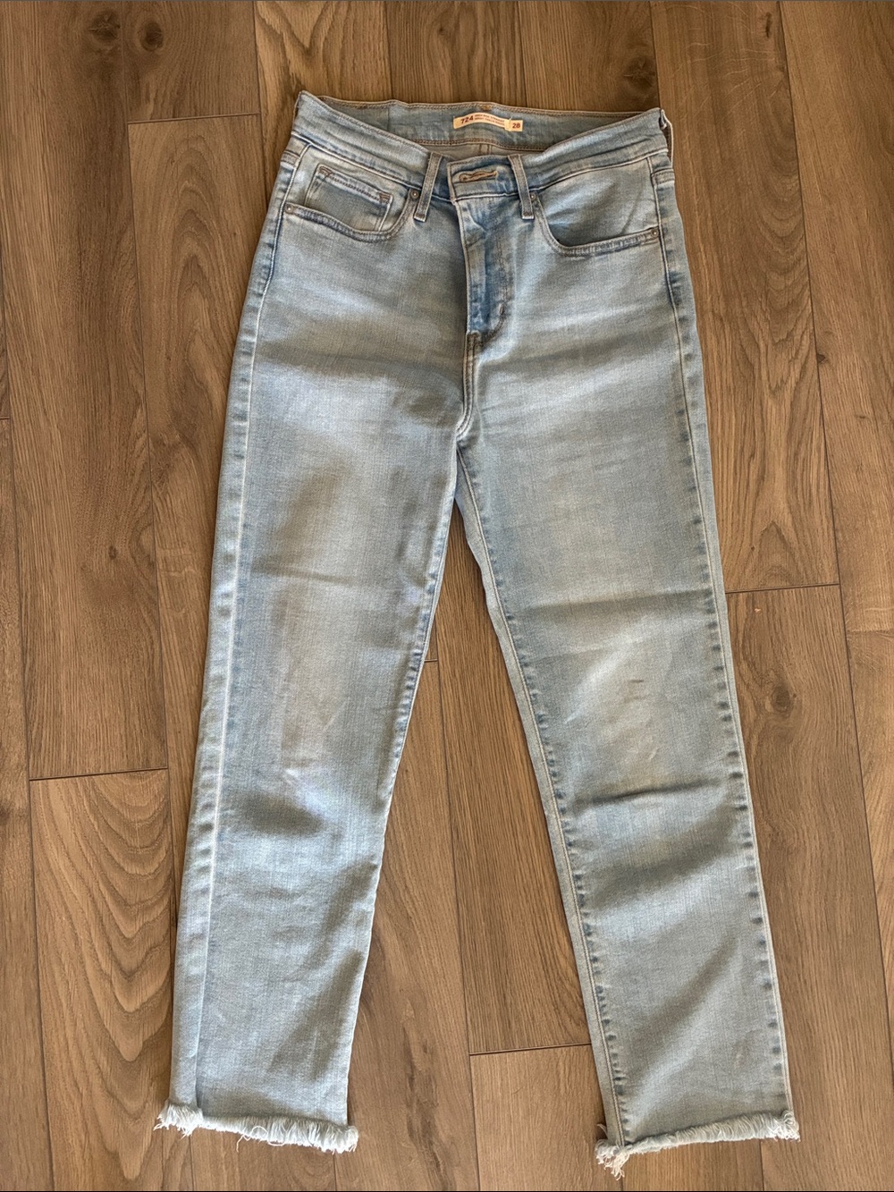 Levi's Light Blue Cropped Straight Jeans